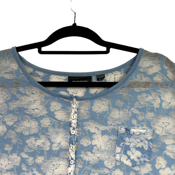 Avenue Plus Size Sheer Floral Popover Blouse Top Plus Size 30/32 3/4 Sleeves - Picture 5 of 13